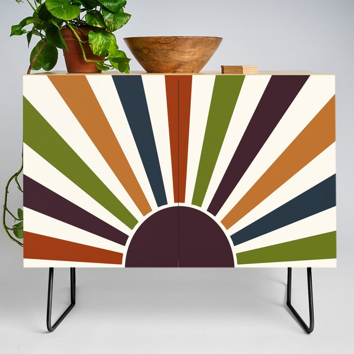 Multicolor retro Sun design 6 Credenza