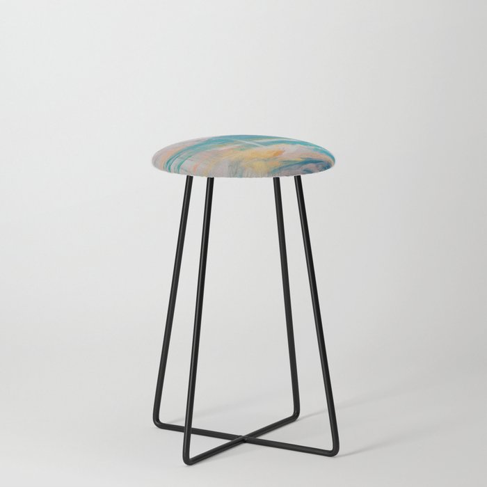 Pastel Abstract Art Counter Stool