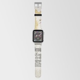 Vintage calligraphy art with flowers and butterflies Apple Watch Band