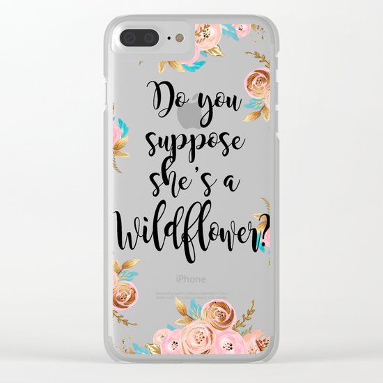 Blush and gold wildflower Clear iPhone Case