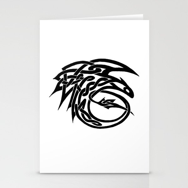 Celtic Knotwork Toothless (BLACK) Stationery Cards