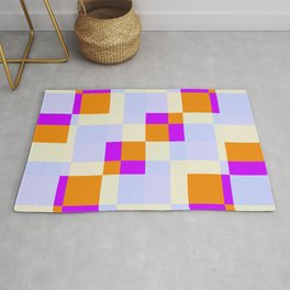 Rusalka - Colorful Decorative Abstract Art Pattern Rug | Abstract, Graphicdesign, Orange, Chess, Grid, Checker, Pink, Pop Art, Spring, Native 