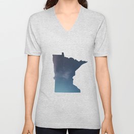 Minnesota Map | Star Texture V Neck T Shirt