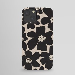 Black and White Retro Daisy iPhone Case
