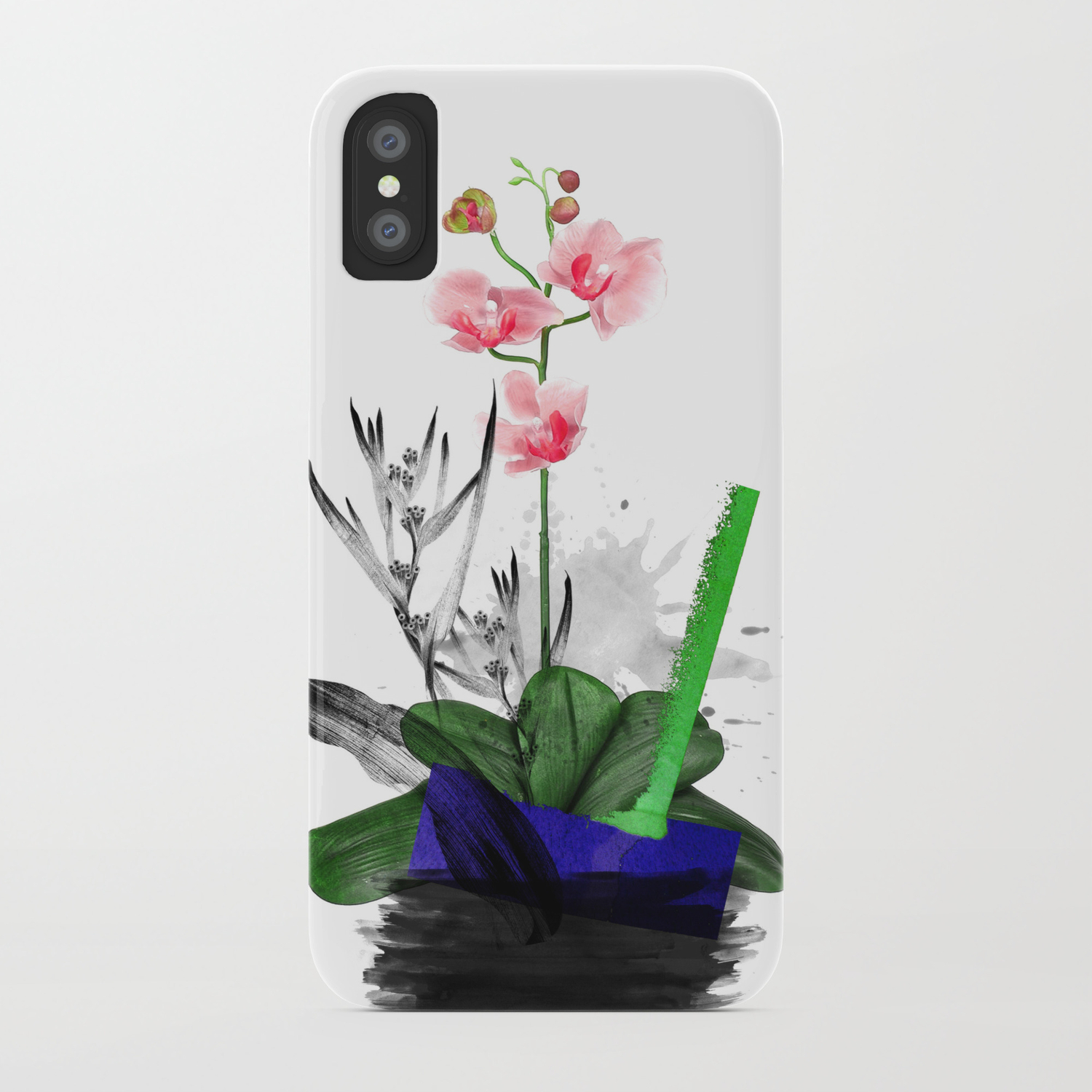 Flower Pot Abstract Geometric Watercolor Iphone Case By Pmstudio