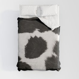 Black And White Farmhouse Cowhide Spots Duvet Cover
