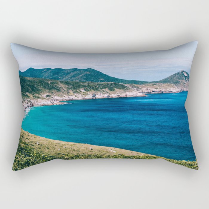 Brazil Photography - Beautiful Blue Ocean By The Brazillian Coastline Rectangular Pillow