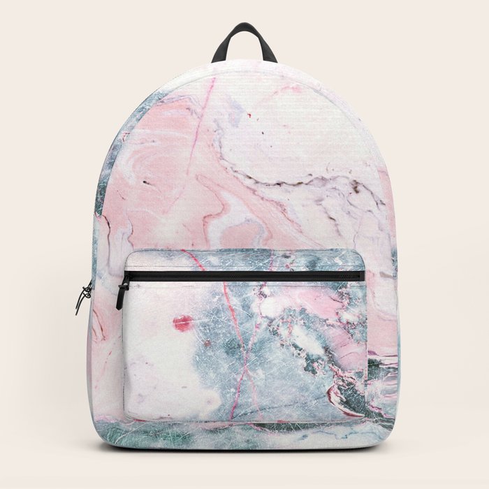 blue and pink backpack