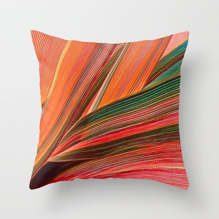 Variegated Flax colorful art and home decor Throw Pillow