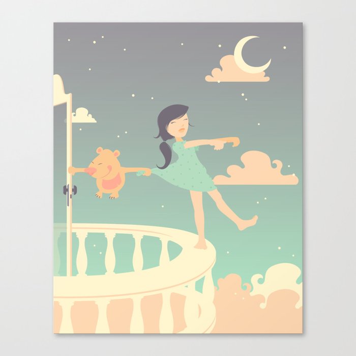 Sleepwalking Girl Canvas Print