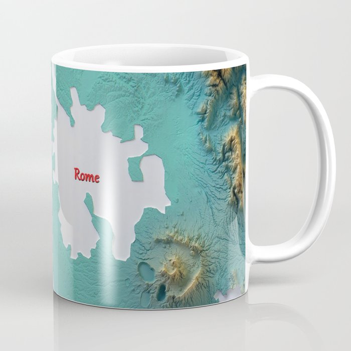 Rome map shaded relief 3d effects Coffee Mug