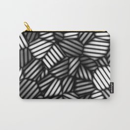 Grayscale Leaves Pattern Carry-All Pouch