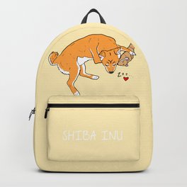 Sleeping Shiba with Plush Backpack