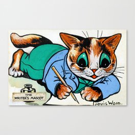  The Writer's Mascot by Louis Wain Canvas Print