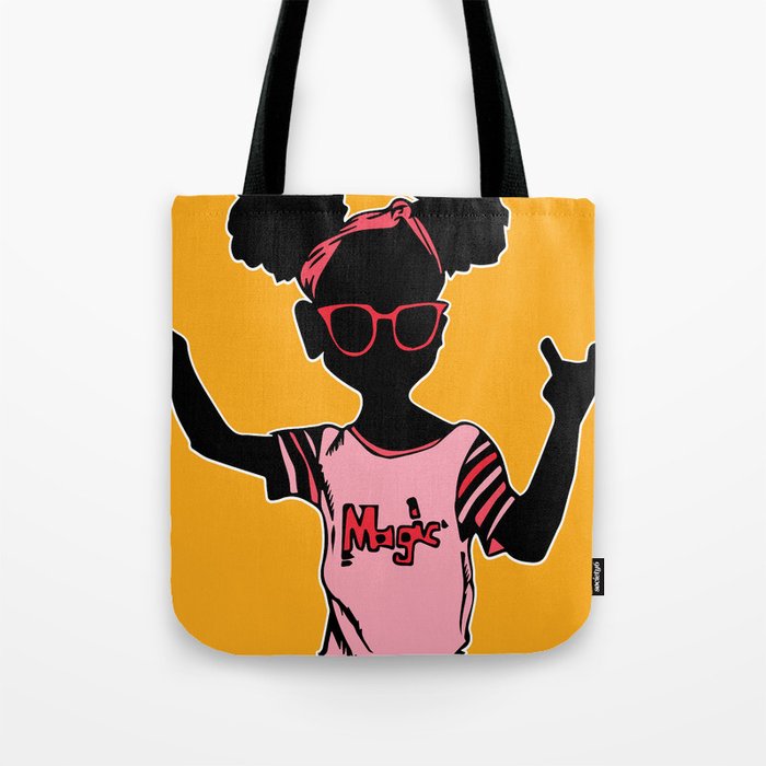 girls black tote bag