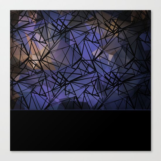 Polygon mesh . Blue . Canvas Print
