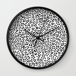 Black and White Snow Leopard Wall Clock
