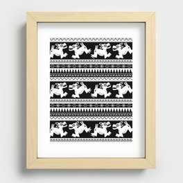 Aztec Xolo (black and white) Recessed Framed Print