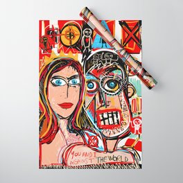 You and I Against the World Street Art Graffiti  Wrapping Paper