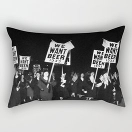 We Want Beer Too! Women Protesting Against Prohibition black and white photography - photographs Rectangular Pillow