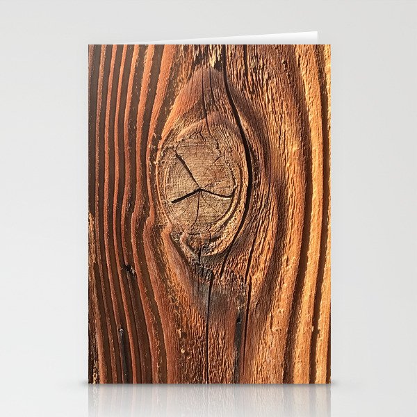 Honey Colored & Mahogany-Red Wood With Elegant Knot Stationery Cards