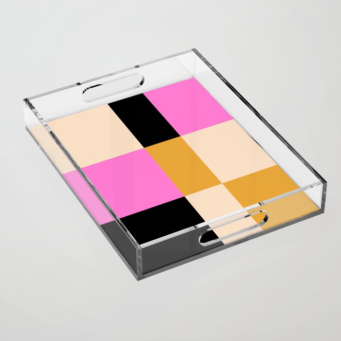 Shapes 15 | Pink Black Mustard Acrylic Tray
