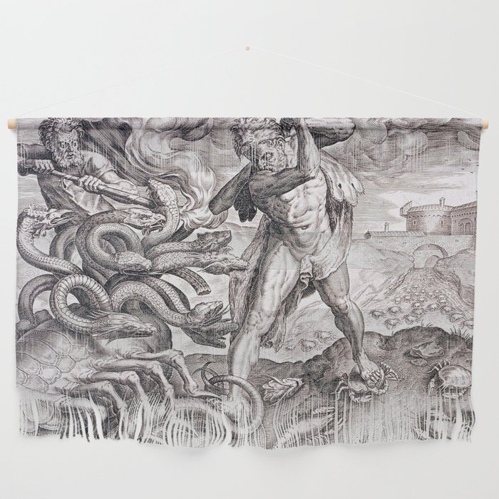 Hercules Killing the Lernean Hydra - Cornelis Cort  Wall Hanging