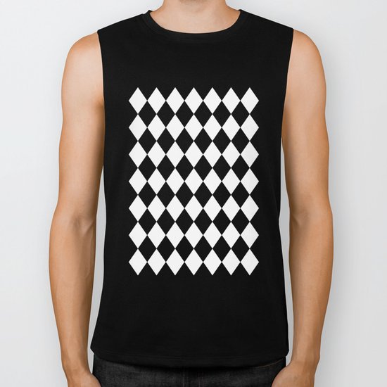 Diamonds (Black/White) Biker Tank