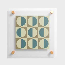 Retro Geometric Half Square and Circle Pattern 464 Floating Acrylic Print