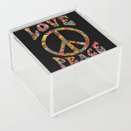 Love Peace Sign Hippie Acrylic Box
