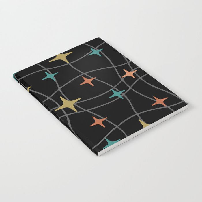 Mid Century Modern Cosmic Star Pattern 621 Notebook