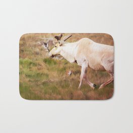caribou in watercolor from newfoundland  Bath Mat | Outdoors, Bull, Renne, Biodiversity, Safari, Wilderness, Horn, Nature, Wild, Canada 