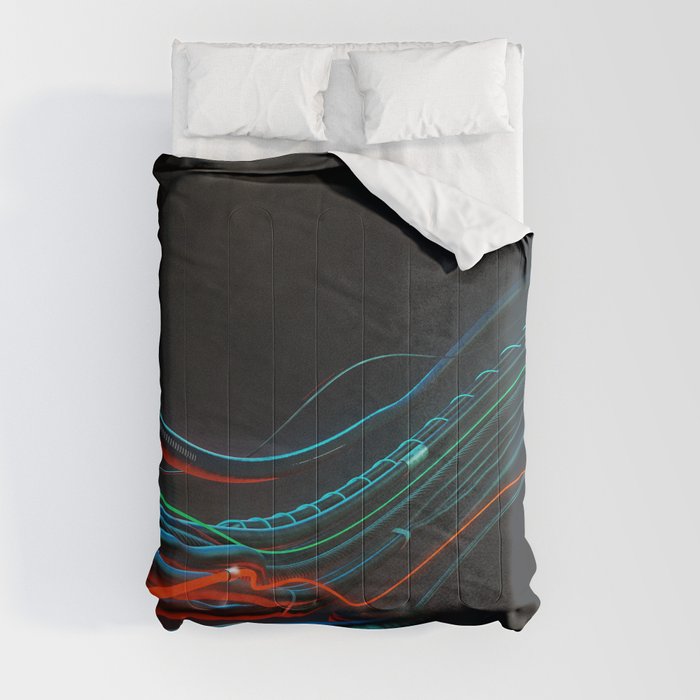 Abstract composition of Wires. Roller-coaster Comforter