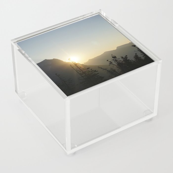 Sunrise at Glacier National Park Acrylic Box