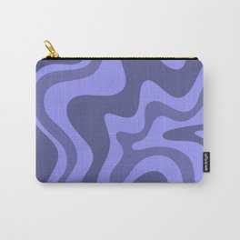 Retro Liquid Swirl Abstract Pattern in Periwinkle Purple Carry-All Pouch