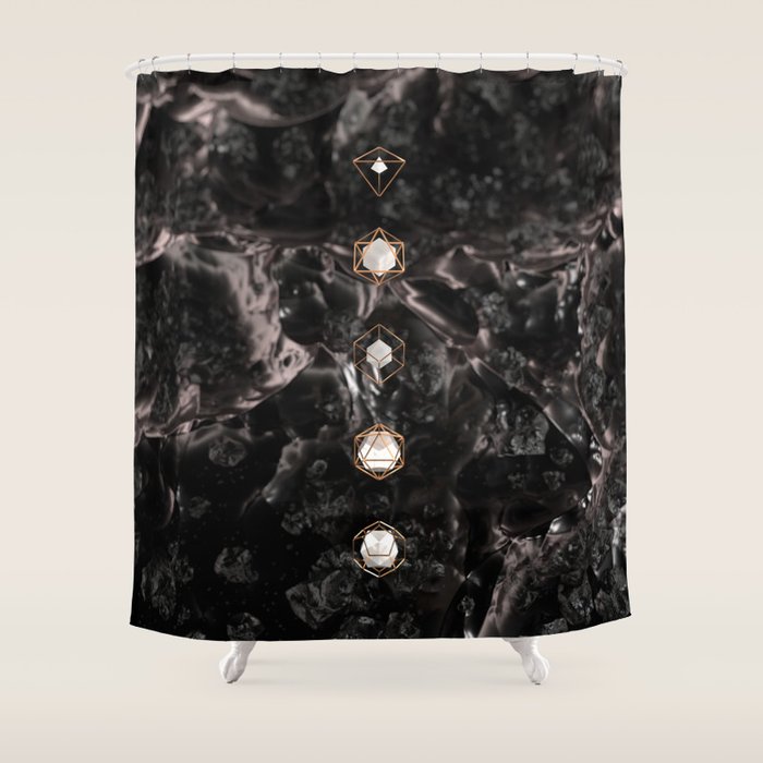 Platonic Solids Silk Shower Curtain