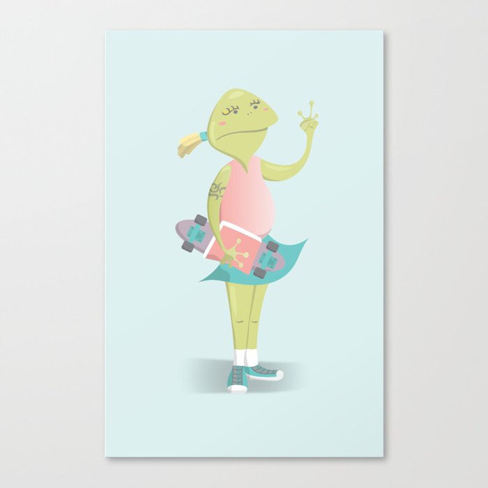 Just a Skater Frog Canvas Print