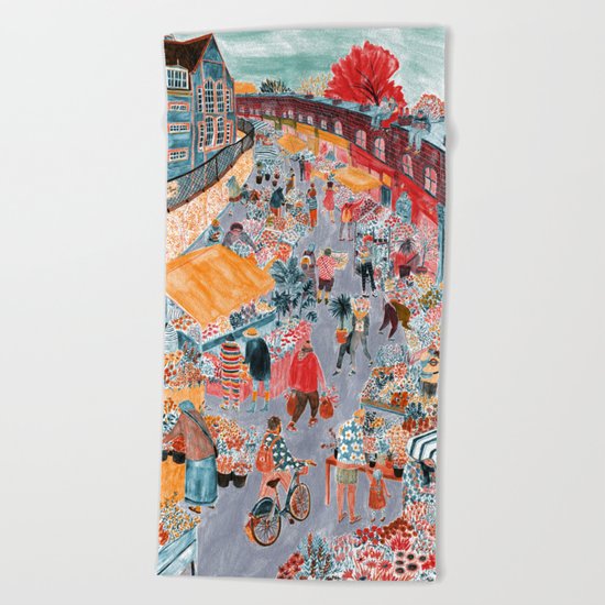 Columbia Road Flower Market Beach Towel