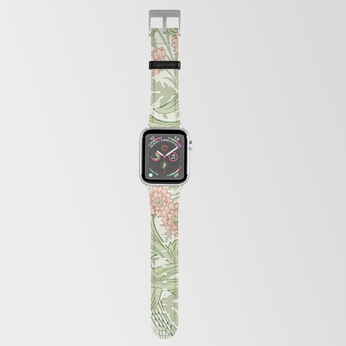 William Morris Green And Blue Iris Pattern Apple Watch Band