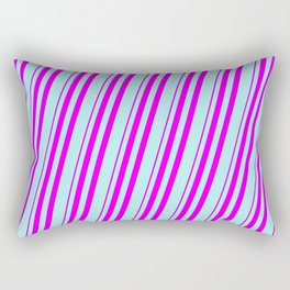 [ Thumbnail: Fuchsia & Turquoise Colored Striped/Lined Pattern Rectangular Pillow ]