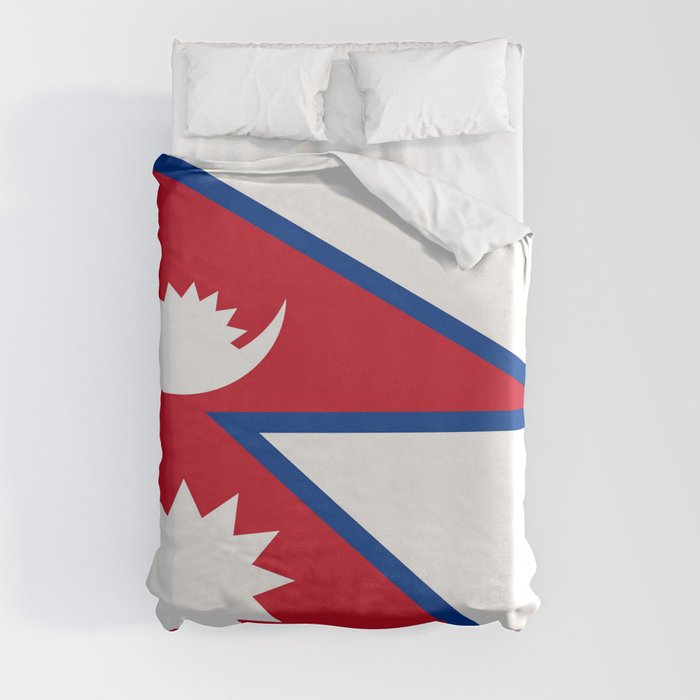 flag of nepal-nepal,buddhism,Nepali, Nepalese,india,asia,Kathmandu,Pokhara,tibet Duvet Cover