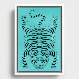 Blue Tiger Framed Canvas
