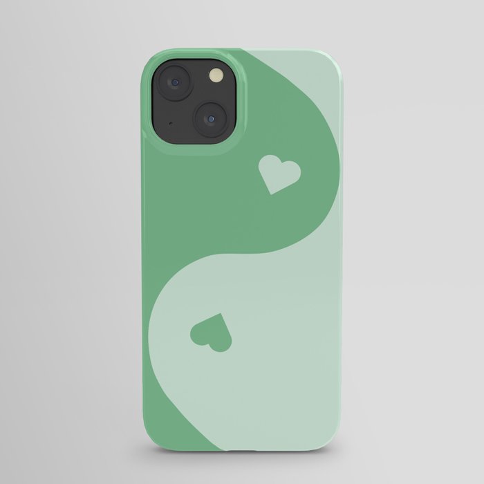 Minty Fresh Yin Yang Heart iPhone Case