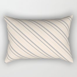 [ Thumbnail: Beige & Dark Grey Colored Lined Pattern Rectangular Pillow ]