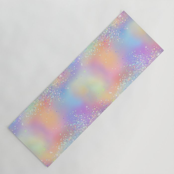 Pretty Holographic Glitter Rainbow Yoga Mat
