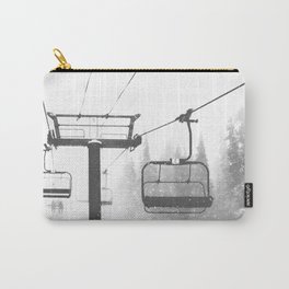 Chairlift Abyss // Black and White Chair Lift Ride to the Top Colorado Mountain Artwork Carry-All Pouch | Miller Photography, Slopes Tree Picture, Mammoth Snowboarding, Photo, Ski Skier Skiing, Abstractmountains, Decor Aspen Dream, Mountains Mountain, Travel Wilderness In, Deer Valley Resort 