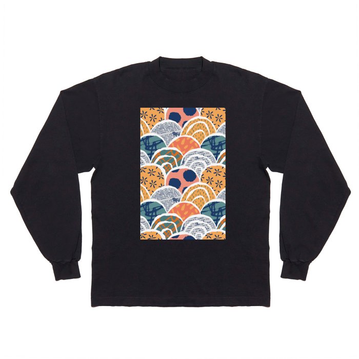 Abstract asian art pattern background Long Sleeve T Shirt