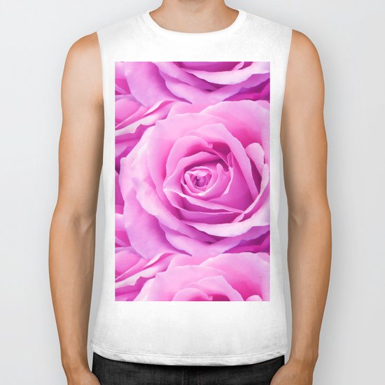 Soft Pink Rose Biker Tank