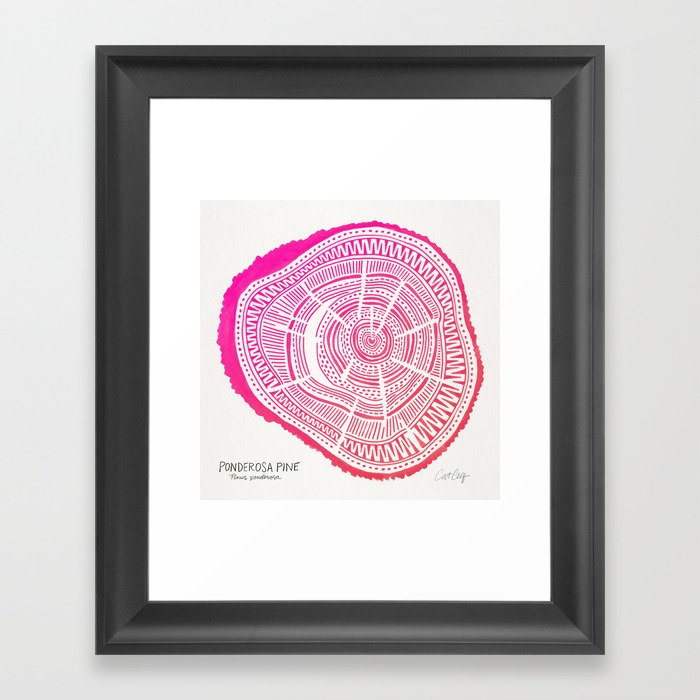 Ponderosa Pine – Pink Ombré Palette Framed Art Print