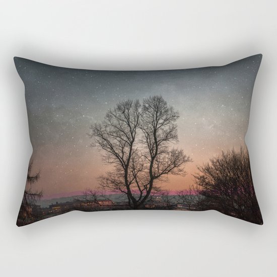 Starry Norwegian winter night Rectangular Pillow